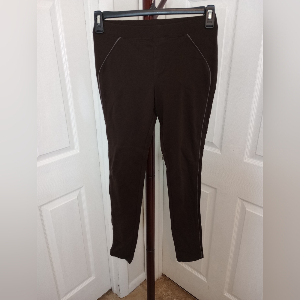 Ponte with Leatherette Piping Leggings